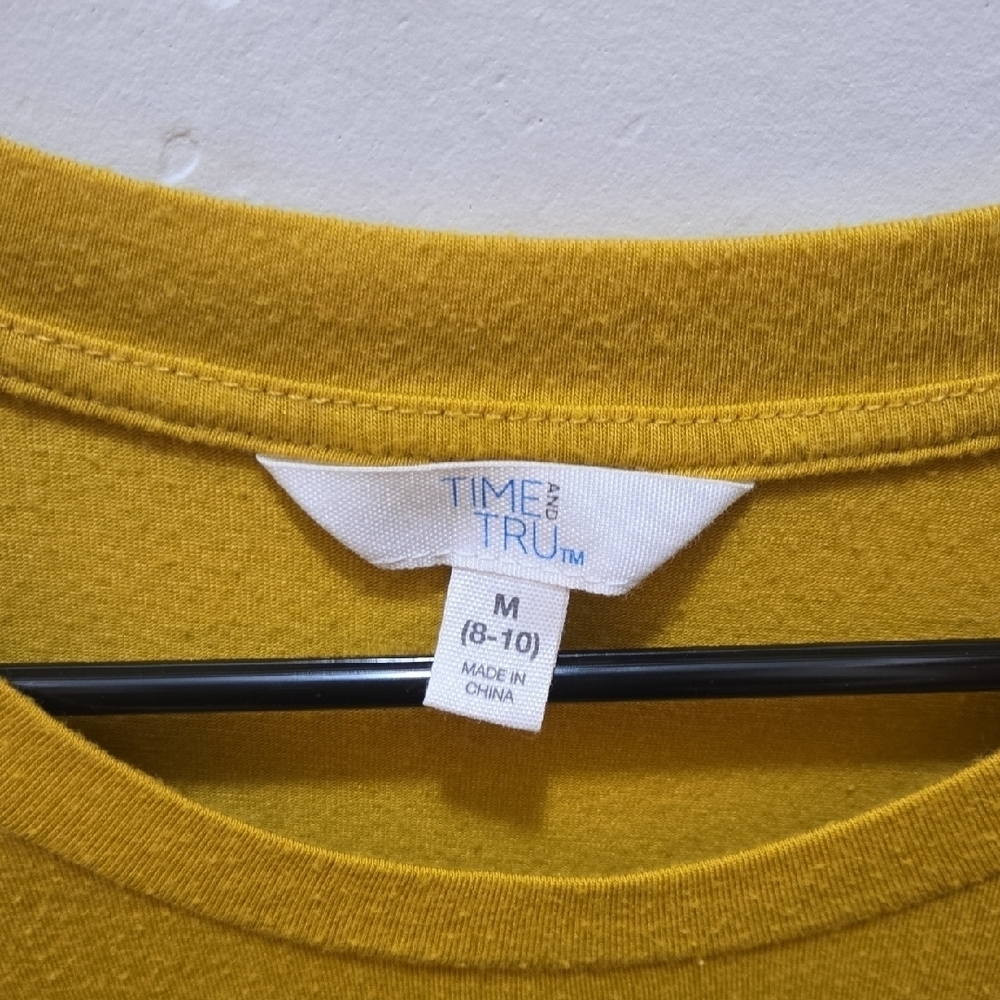 3/$10 Time and Tru Yellow Short Sleeve Tee - Picture 2 of 6